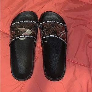 black and white PINK flops